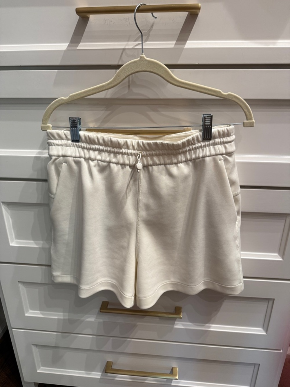 lululemon athletica Cream Elastic-Waist Athletic Shorts